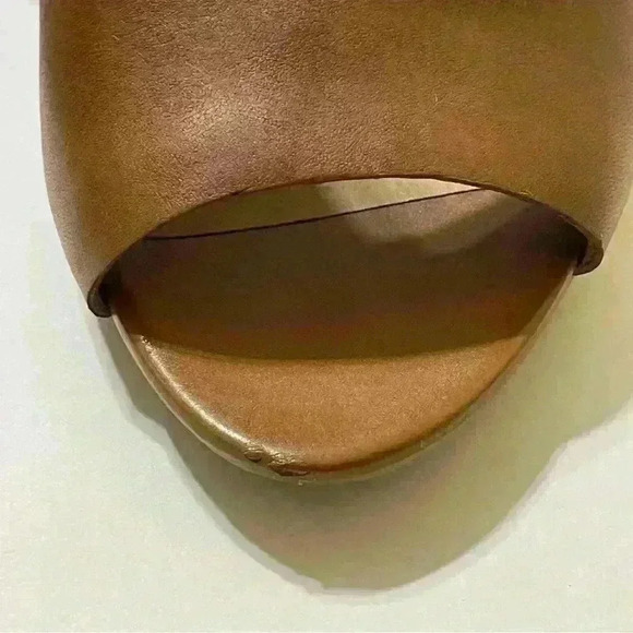 Franco Sarto Quatrain Cross Strap Slingback Heel Brown 9M brown leather hight - Picture 8 of 11